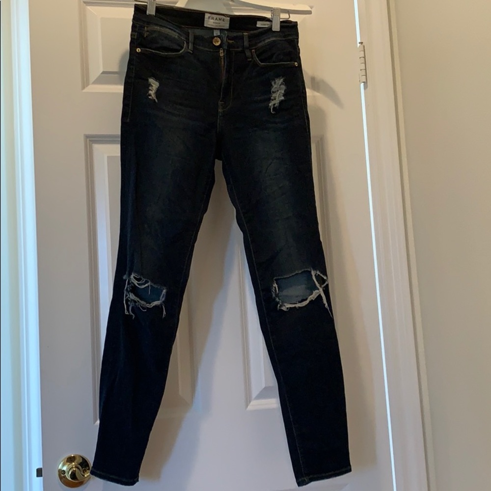 Frame denim w/holes Le High Skinny - 27